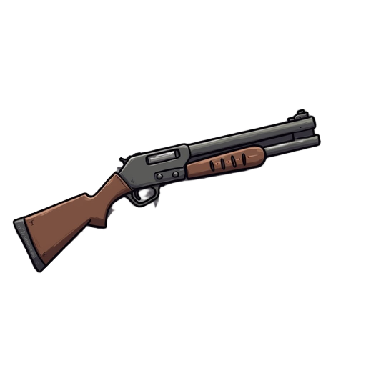 shotgun, quake style, first-person view, weapon facing mostly forward, slightly rotated about 10 degrees to the left