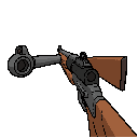 shotgun, quake style, first-person view, weapon facing mostly forward, no hands, slightly rotated about 10 degrees to the left