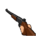 shotgun, quake style, first-person view, weapon facing mostly forward, no hands, slightly rotated about 10 degrees to the left