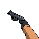 shotgun, quake style, first-person view, weapon facing mostly forward, slightly rotated about 10 degrees to the left