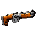 shotgun, quake style, first-person view, weapon facing mostly forward, slightly rotated about 10 degrees to the left