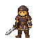 simple warrior holding a sword