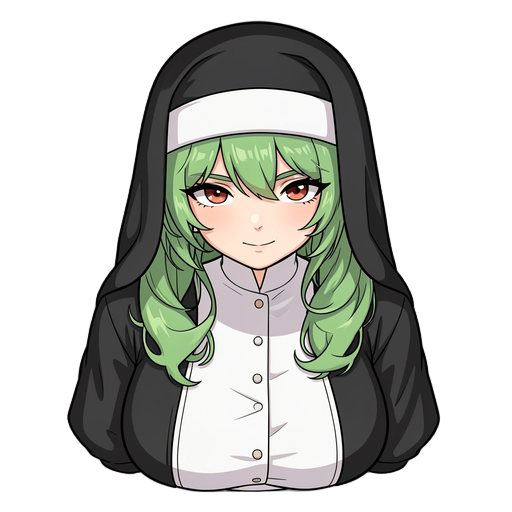 a girl, green hair