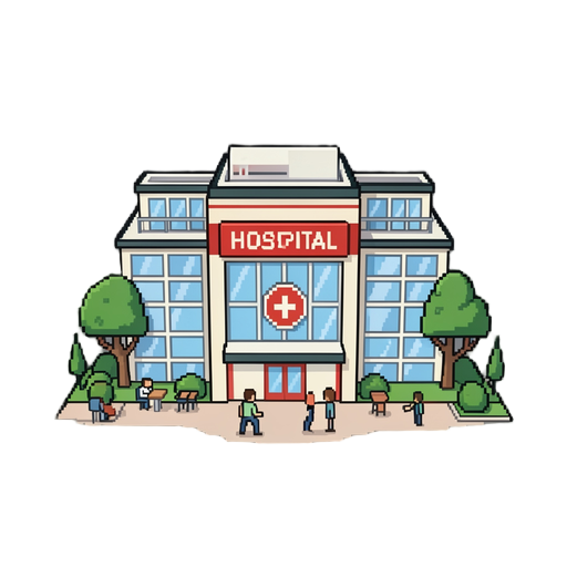hospital, pixel