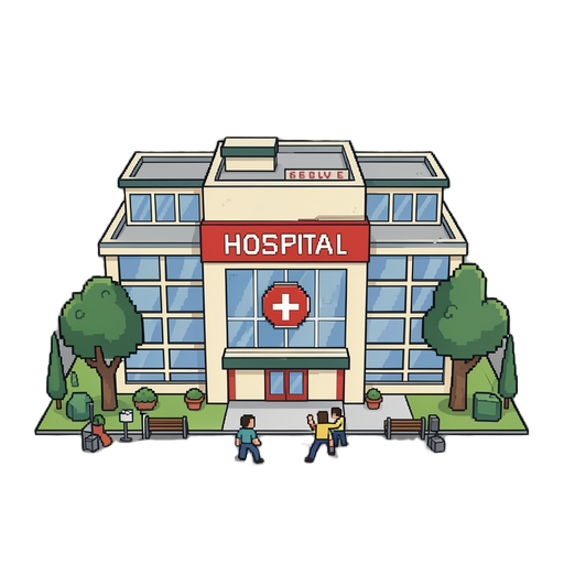 hospital, pixel