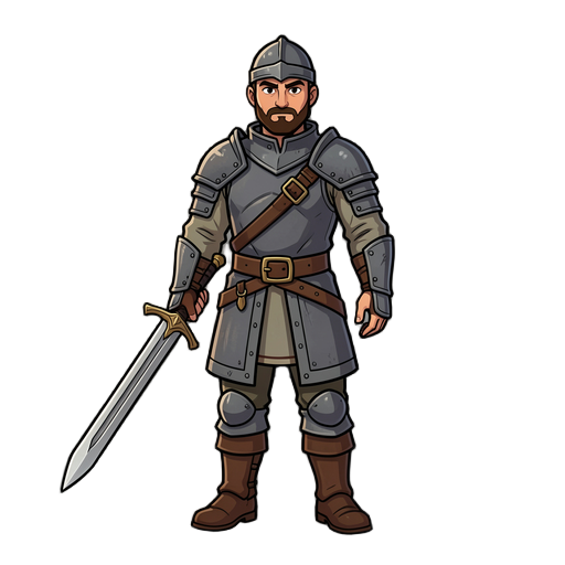 medieval hero with sword