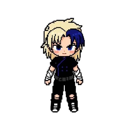faça ele em estilo de dragon ball pixel sprite