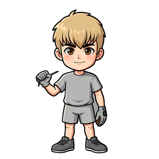 baseball pitcher from front, facing camera, wearing only neutral grey undershirt and shorts, no hat, no logo, anime cartoon style, thick black outlines, vibrant colors, full body, based on this reference image, 512x512