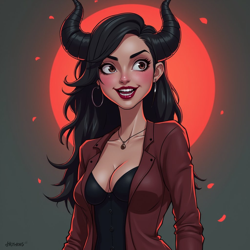 make me a image of the female leader for my game to use as an asset of a vampire villag a town they're very sexy worrier that is cocky 