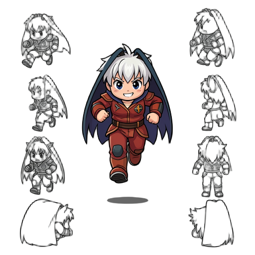 create a running charset for this character.