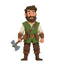 a medival countryside pesant, not holding anything in his hands