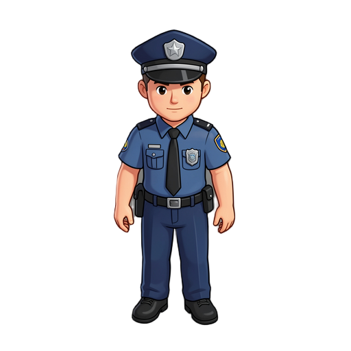 personagem boneco policial mini