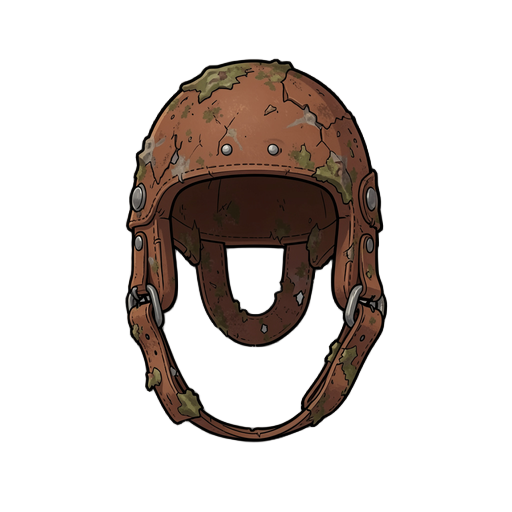 lederhelm in alt und dreckig aus leder
