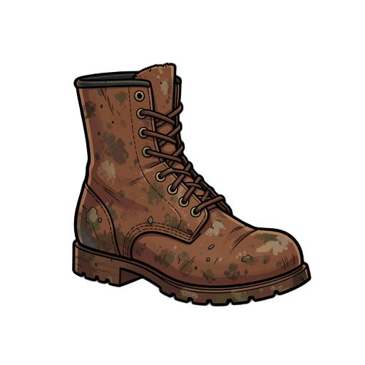 lederstiefel in alt und dreckig aus leder