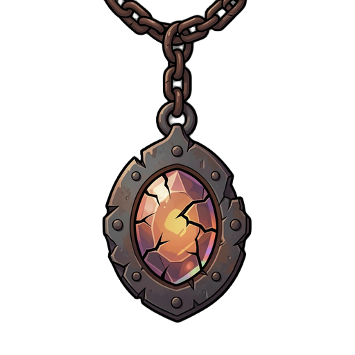 ales abgeranztes amulett aus eisen mit nem gesprungen hässlichen edelstein mit eisenkette nach oben