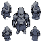 animate this sprite’s movement cycle from this perspective, detailing each frame step by step