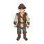 worker, simple dressed, medieval style, top down