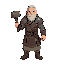 elder blacksmith mythical with a hand hammer and anvil