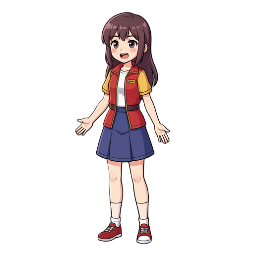 full body talking anime girl