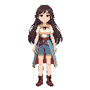 full body stylized cartoon girl, standing pose, clean silhouette, soft shading, smooth lineart, vibrant but slightly desaturated colors, modern cartoon style, expressive eyes, small nose, soft lips, proportional anatomy, slightly exaggerated features, lon
