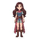 full body stylized cartoon girl, standing pose, clean silhouette, soft shading, smooth lineart, vibrant but slightly desaturated colors, modern cartoon style, expressive eyes, small nose, soft lips, proportional anatomy, slightly exaggerated features, lon