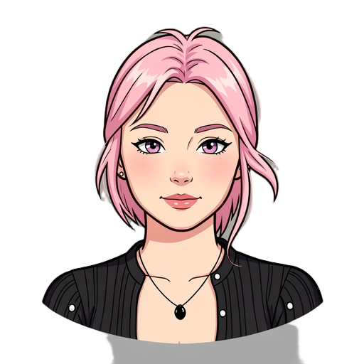 a woman with pink hair