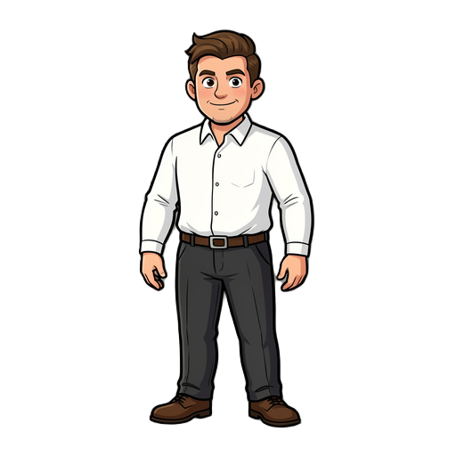 gerente caisa branco e calça preta