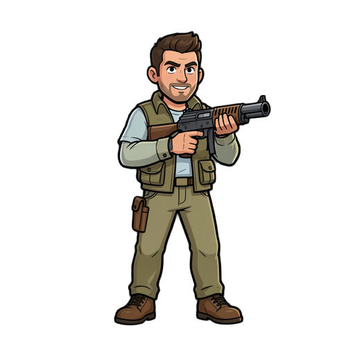a man with a gun