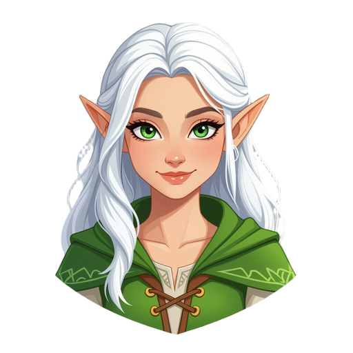 female elf with white hair
