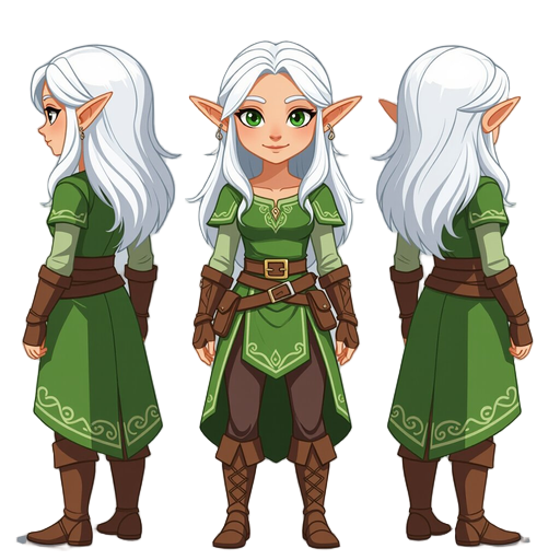 female elf with white hair