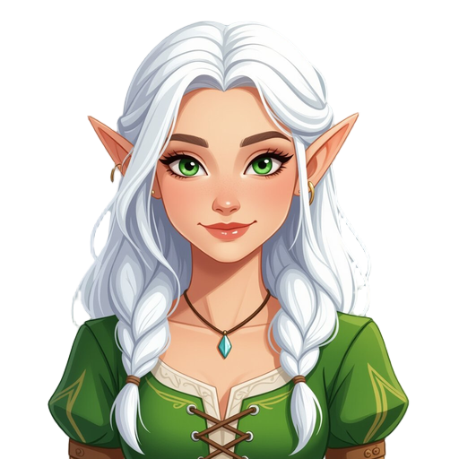 female elf with white hair