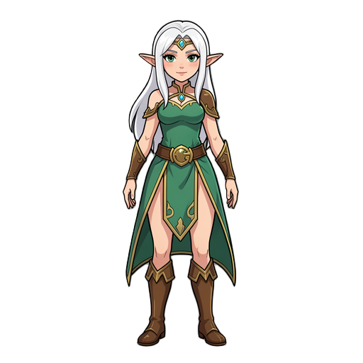 female elf with white hair