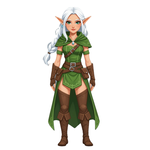 female elf with white hair