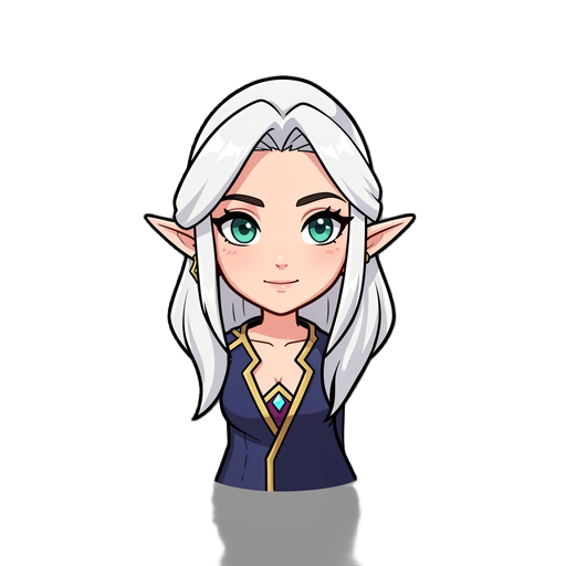 female elf with white hair