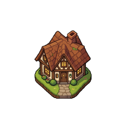 cozy cottage house pixel 