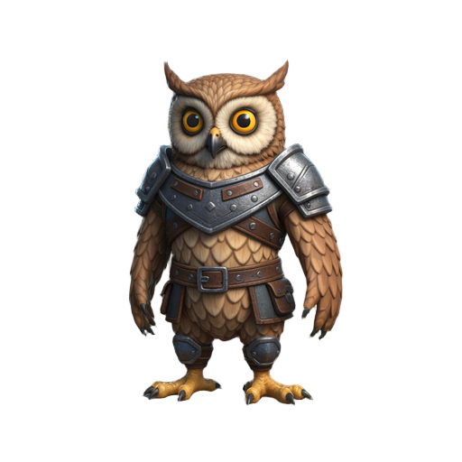bird owl with armor