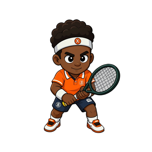 personagem fazendo um forehand 