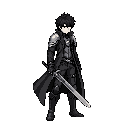 solo, 1boy, full body, standing, looking at viewer, black messy hair, pale skin, serious expression, black eyes, anime style, highly detailed, fantasy warrior, wearing long black coat, dark armor, silver shoulder armor, leather belt, black pants, boots, h