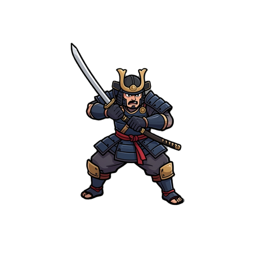 a samurai attack with his sword 