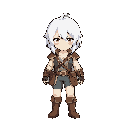 personagem estilo octopath traveler 0 de cabelo branco