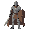 a knight in full plate armor with a sword and shield, helmet with visor, cape behind, standing in full height