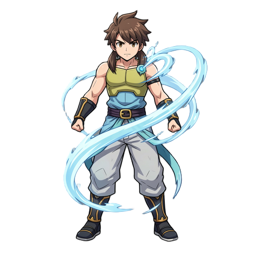 2d anime fighter with wind element