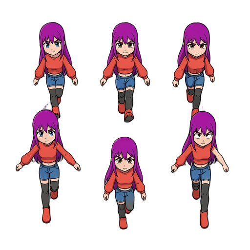 faça 5 sprite dela andando