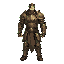 a paladin wearing sturdy armor made of forest materials such as wood, bark, vines, and stone. the armor is strong and magical, with natural textures and subtle glowing green details. the paladin stands in a mystical forest with cinematic lighting, highly 
