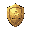 tibia sprite shield gold with an r medieval