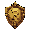 tibia sprite shield gold with an r medieval