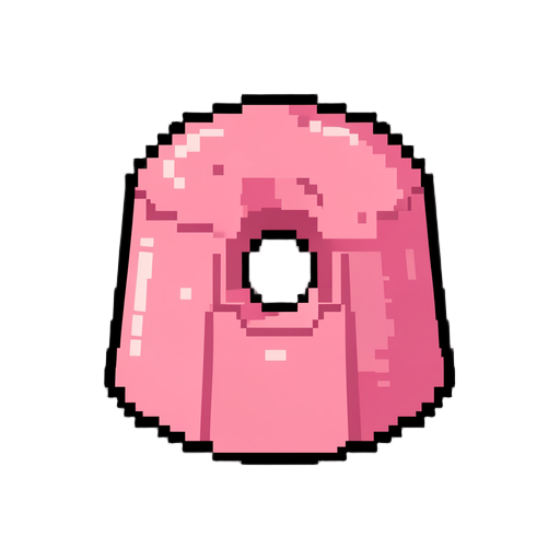 pudim rosa com furo no meio pixelado