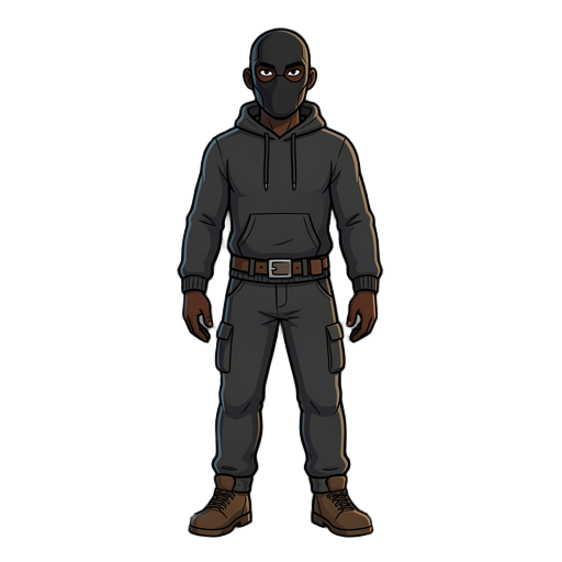 homem negro mascarado