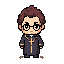 a chibi roman catholic bishop with curly hair and glasses