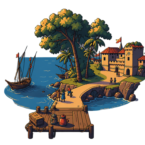 make a lateral view of a caribbean seaport , it should include a pier